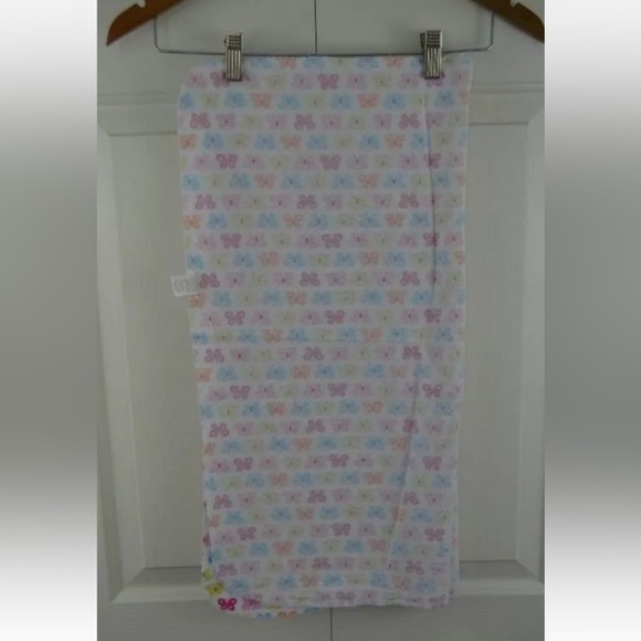 Cudlie Butterfly Flannel Baby Blanket Receiving White Pink Blue Orange Lovey - Picture 5 of 6